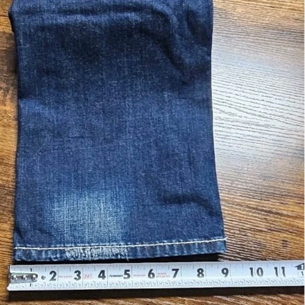 Rock Revival Jeans 34x35 Straight Dark Blue Premium Distressed Designer Denim